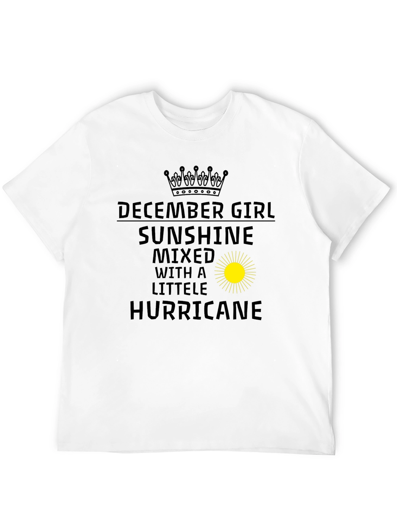December Girl Sunshine Hurricane Black T-Shirt