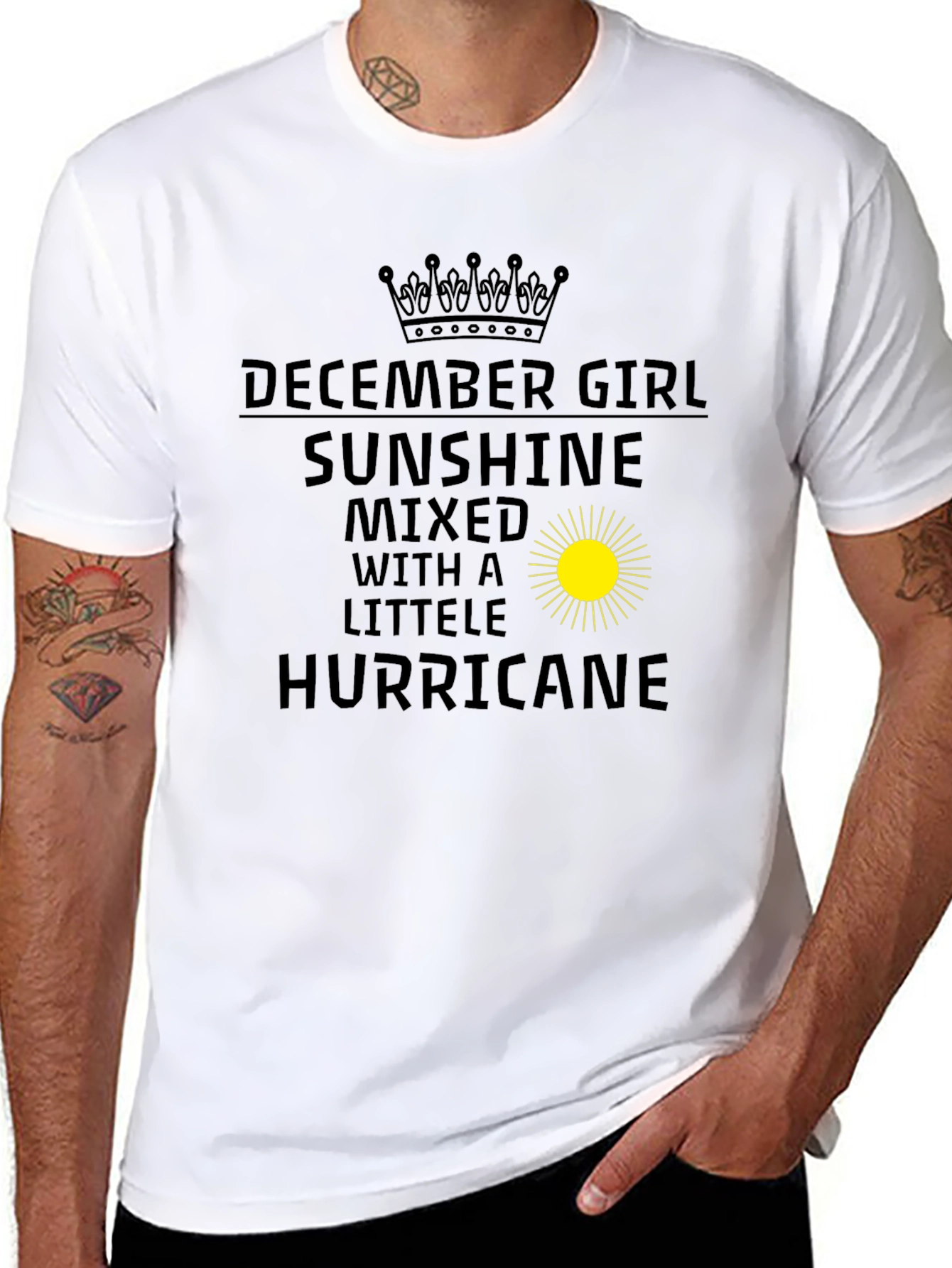 December Girl Sunshine Hurricane Black T-Shirt