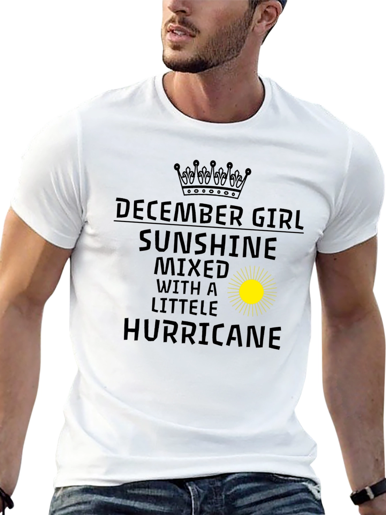December Girl Sunshine Hurricane Black T-Shirt