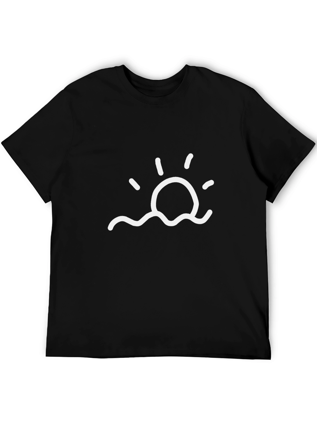 Black Graphic Tee - Sunrise Design