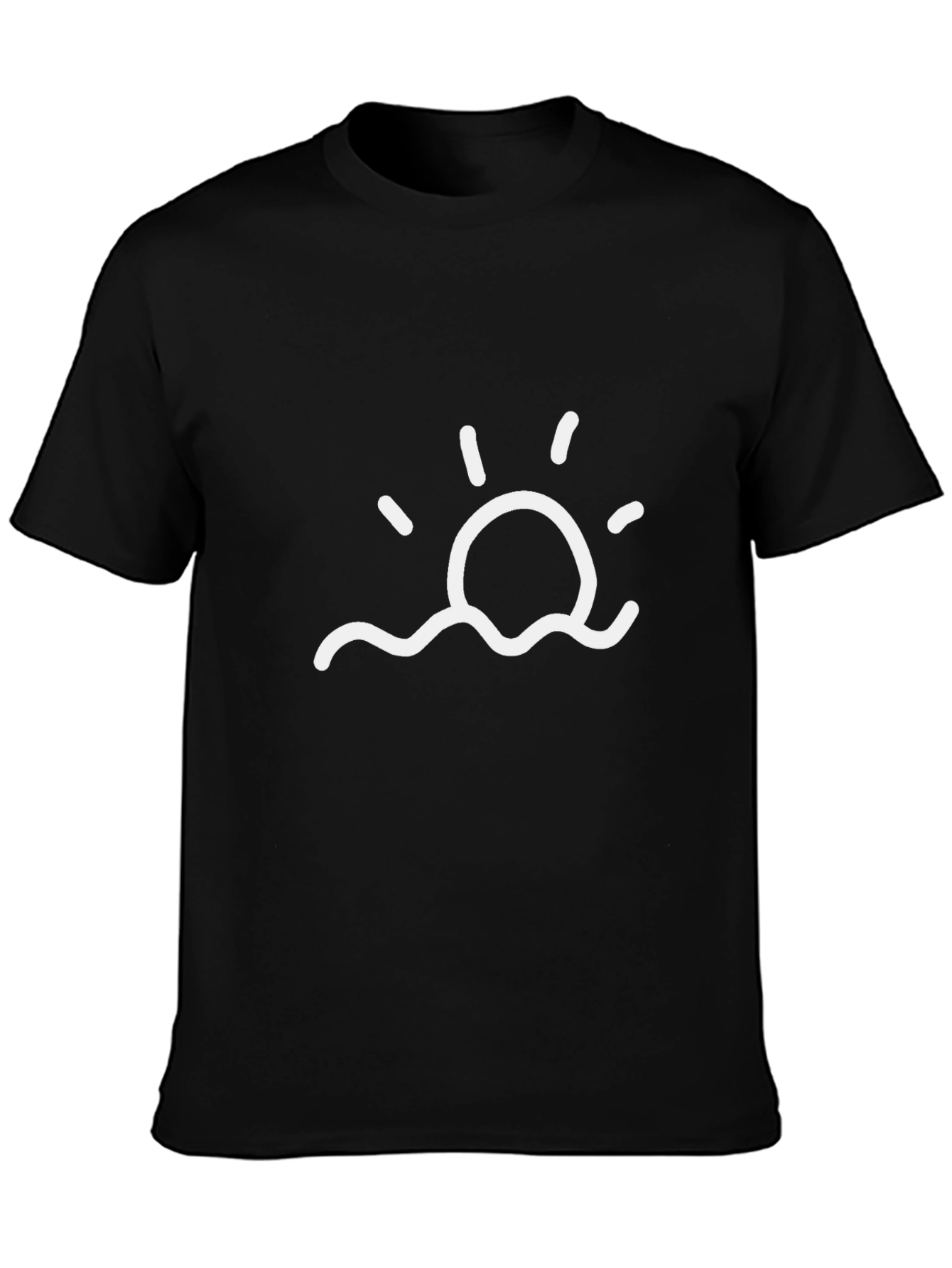 Black Graphic Tee - Sunrise Design