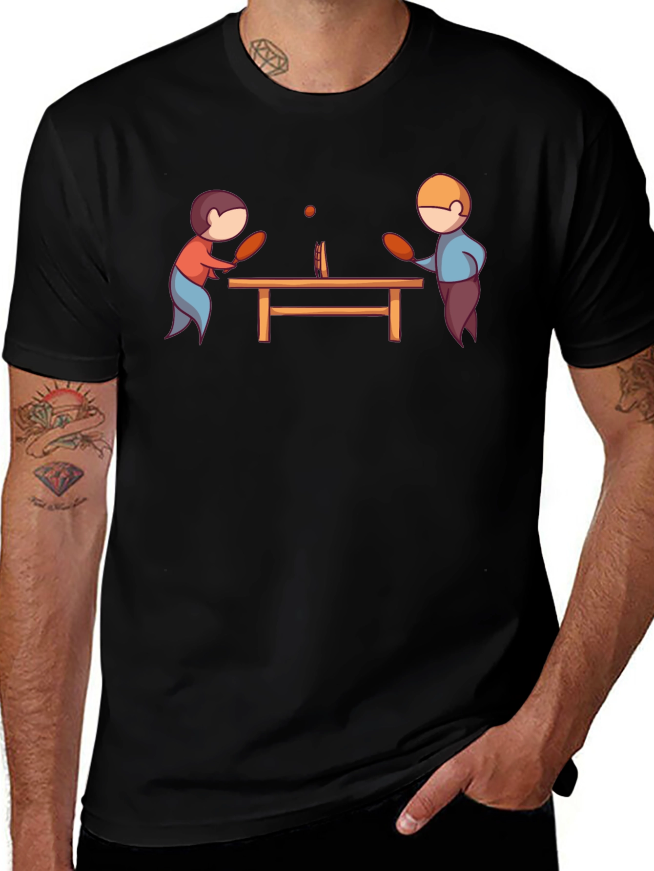 Ping Pong Player Graphic T-Shirt