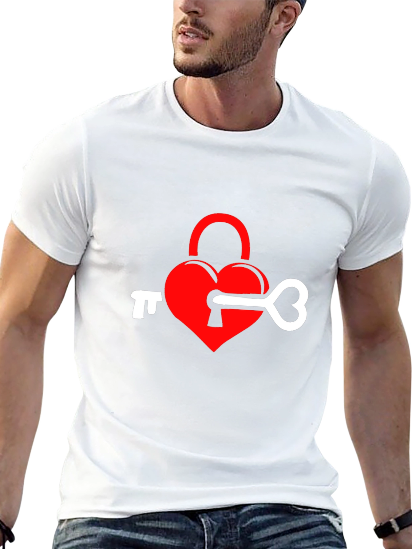 Heart Lock & Key Graphic Tee - Black