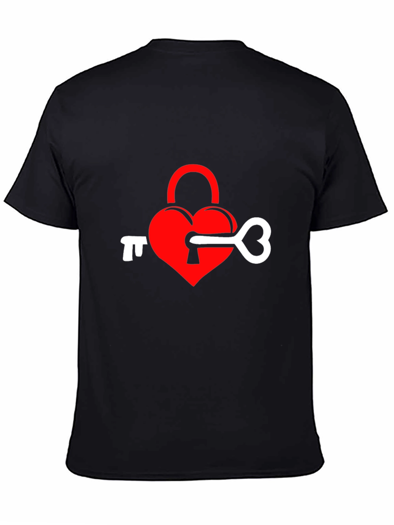 Heart Lock & Key Graphic Tee - Black
