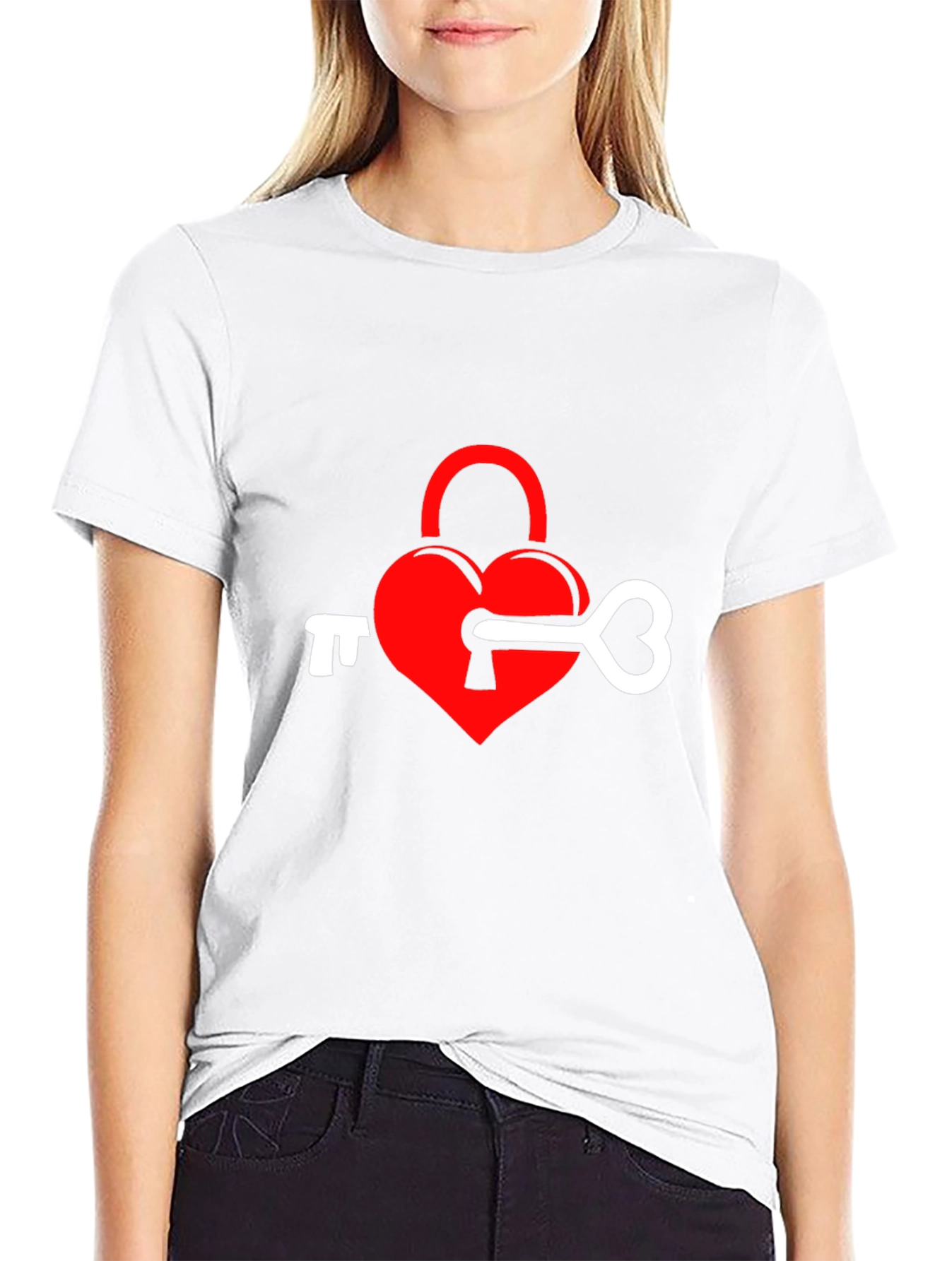 Heart Lock & Key Graphic Tee - Black
