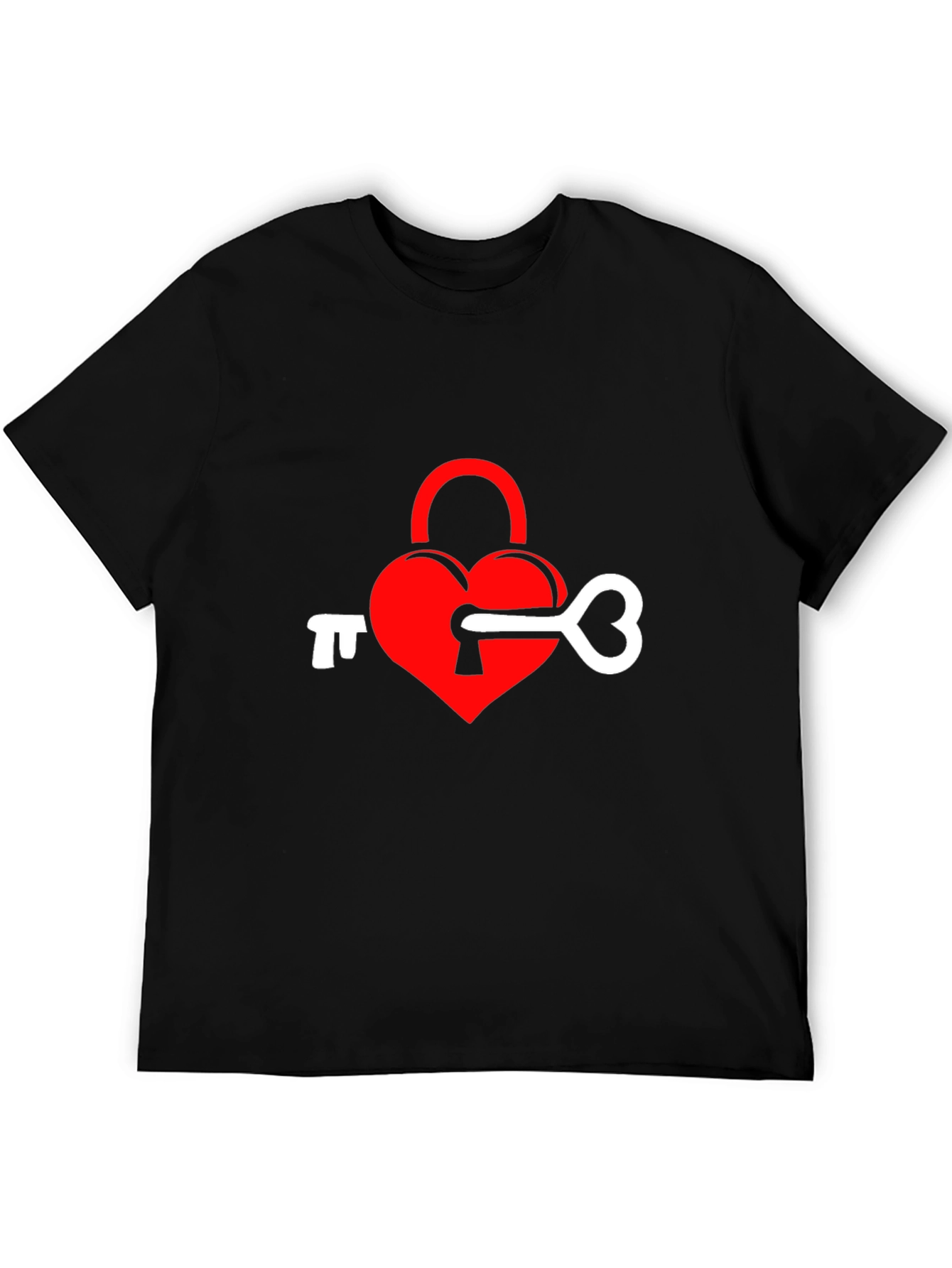 Heart Lock & Key Graphic Tee - Black