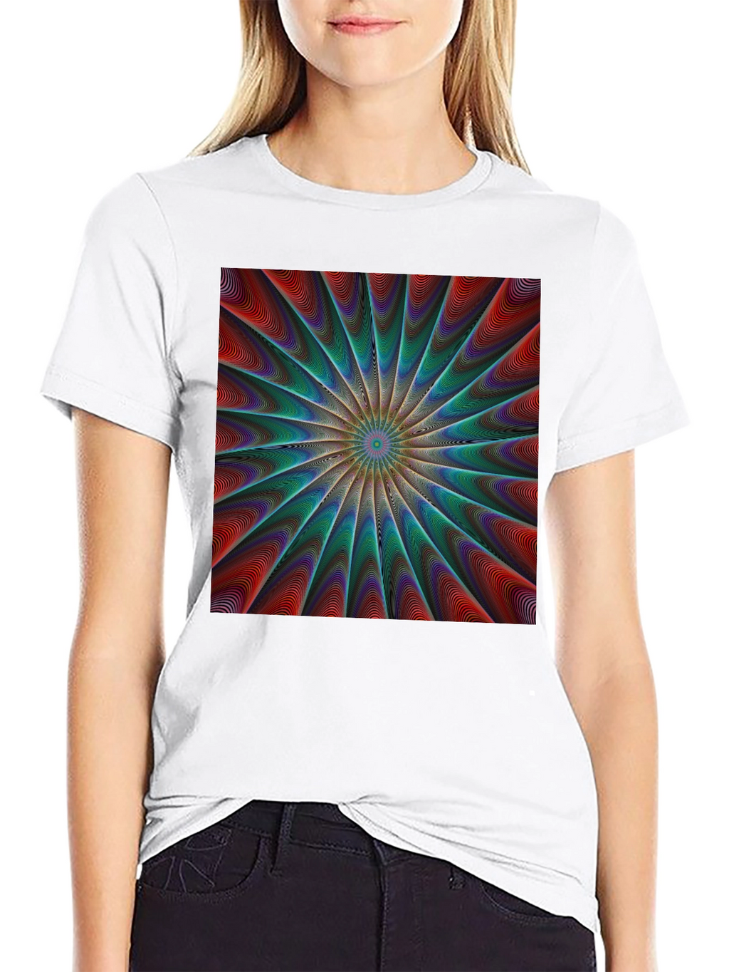 Abstract Psychedelic Pattern Black T-Shirt