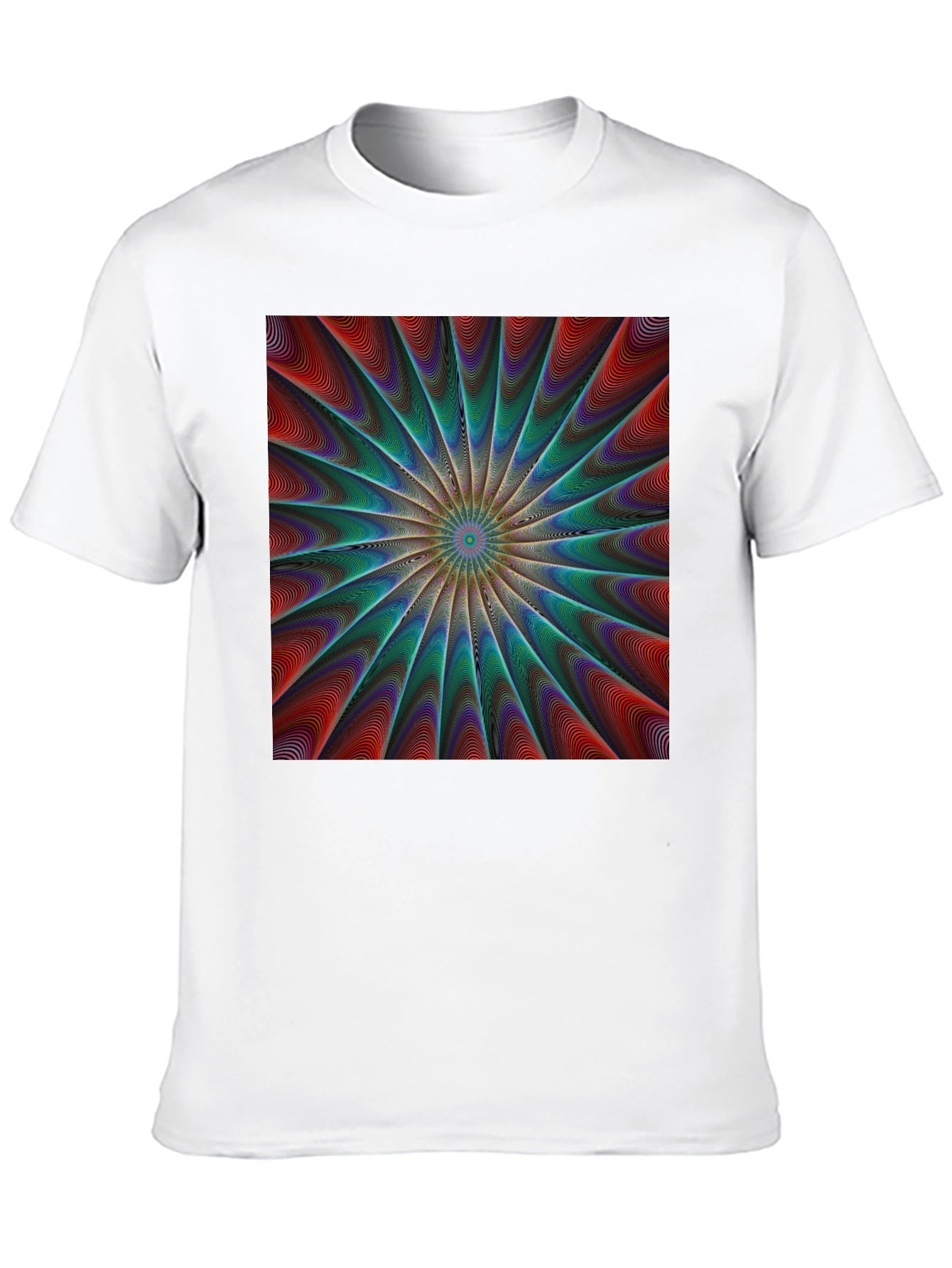 Abstract Psychedelic Pattern Black T-Shirt
