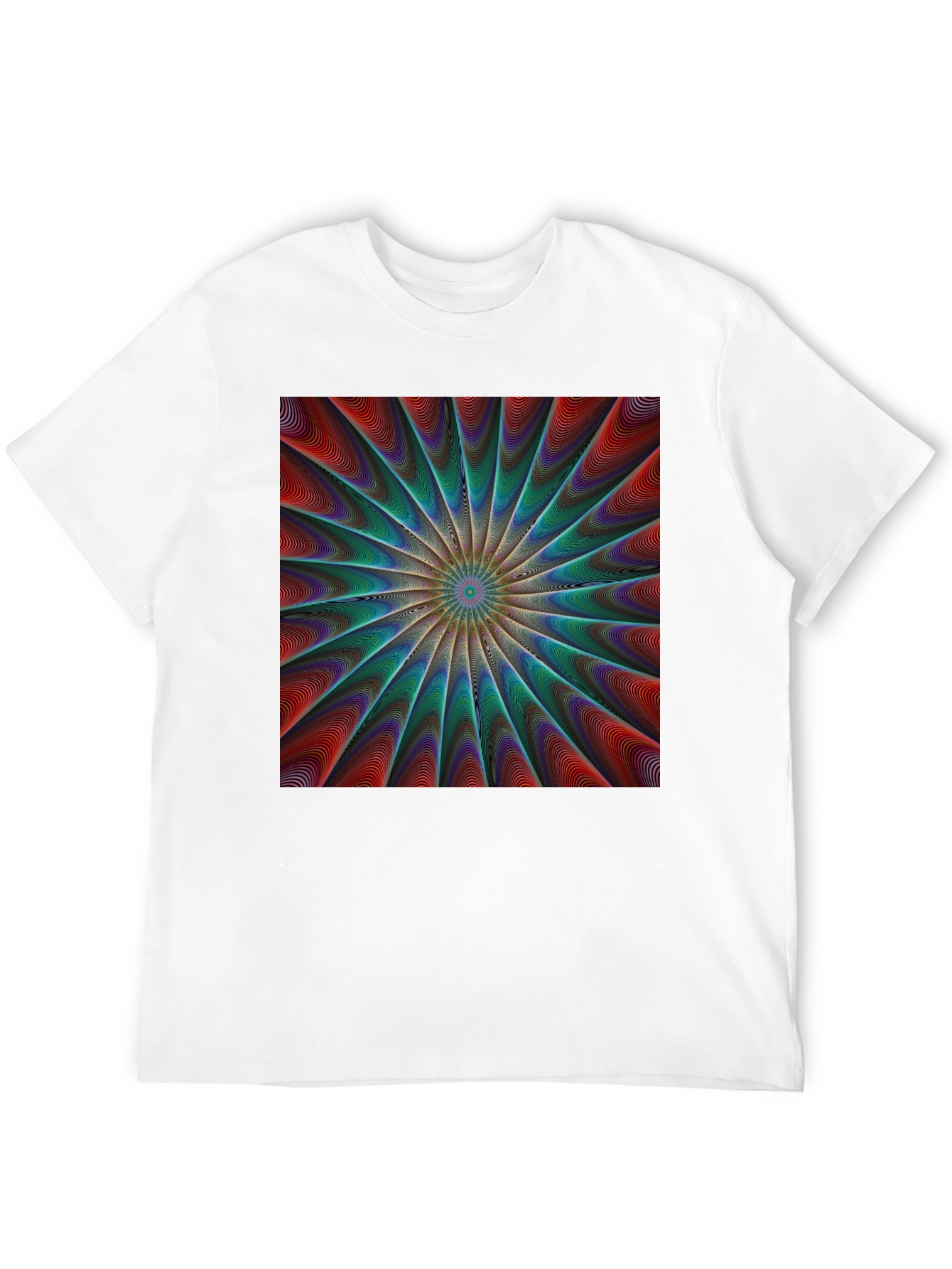 Abstract Psychedelic Pattern Black T-Shirt