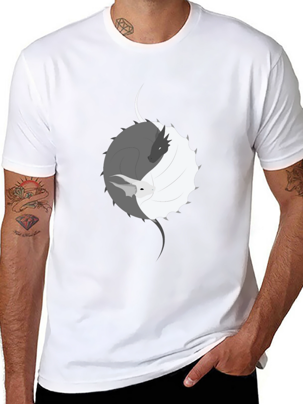 Yin Yang Dragon & Rabbit Graphic Tee