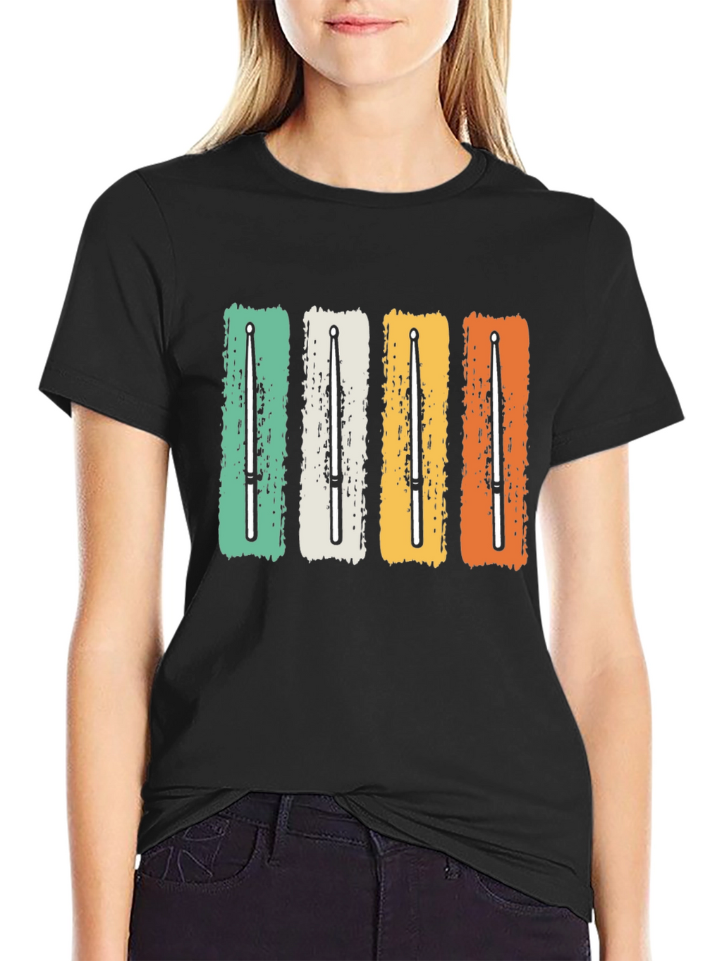 Retro Drumsticks T-Shirt - Music Lover Tee
