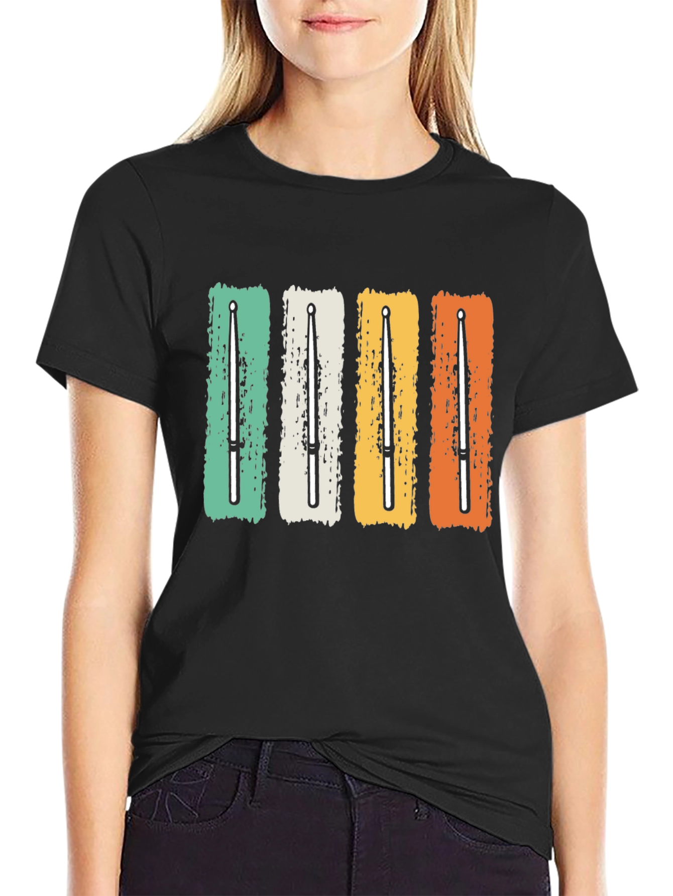 Retro Drumsticks T-Shirt - Music Lover Tee