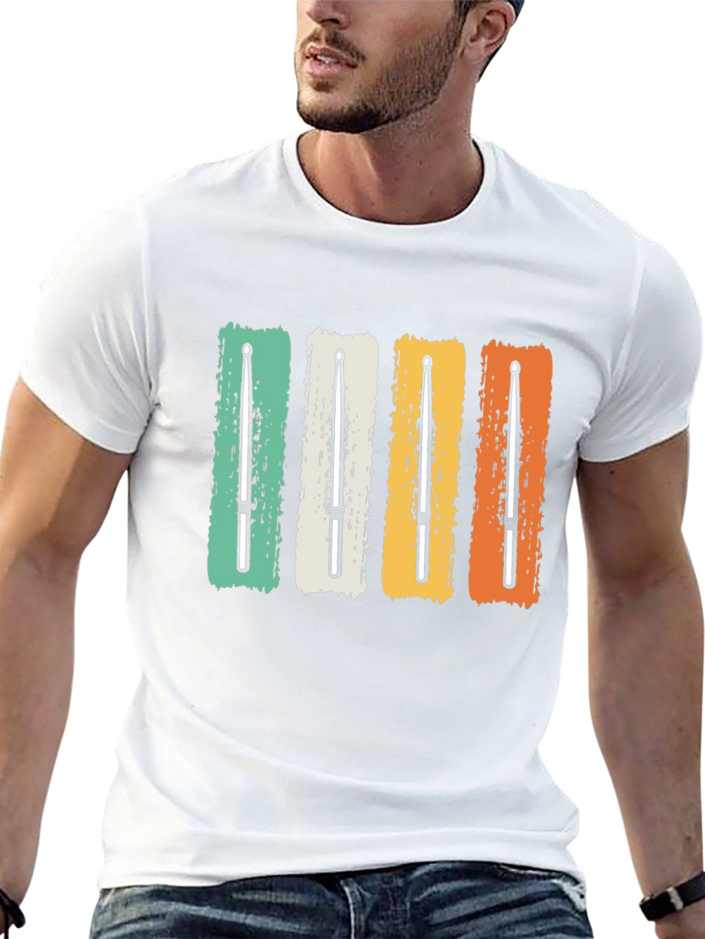 Retro Drumsticks T-Shirt - Music Lover Tee
