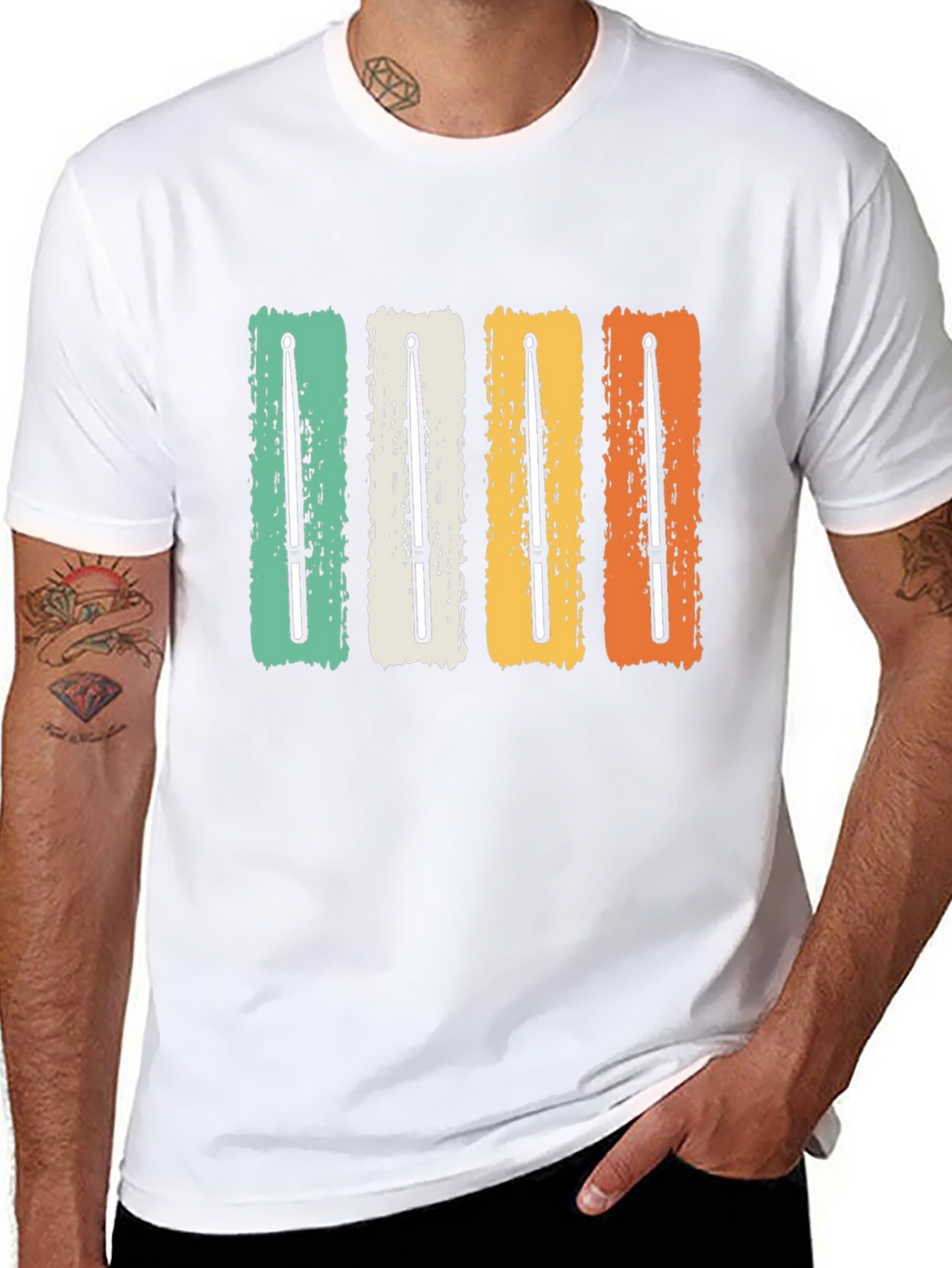 Retro Drumsticks T-Shirt - Music Lover Tee