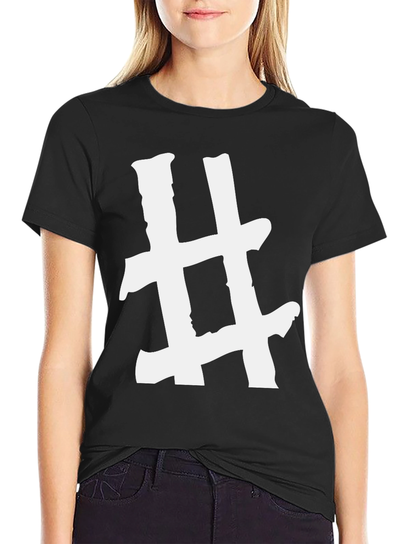 Hashtag T-Shirt - Bold White Graphic Tee