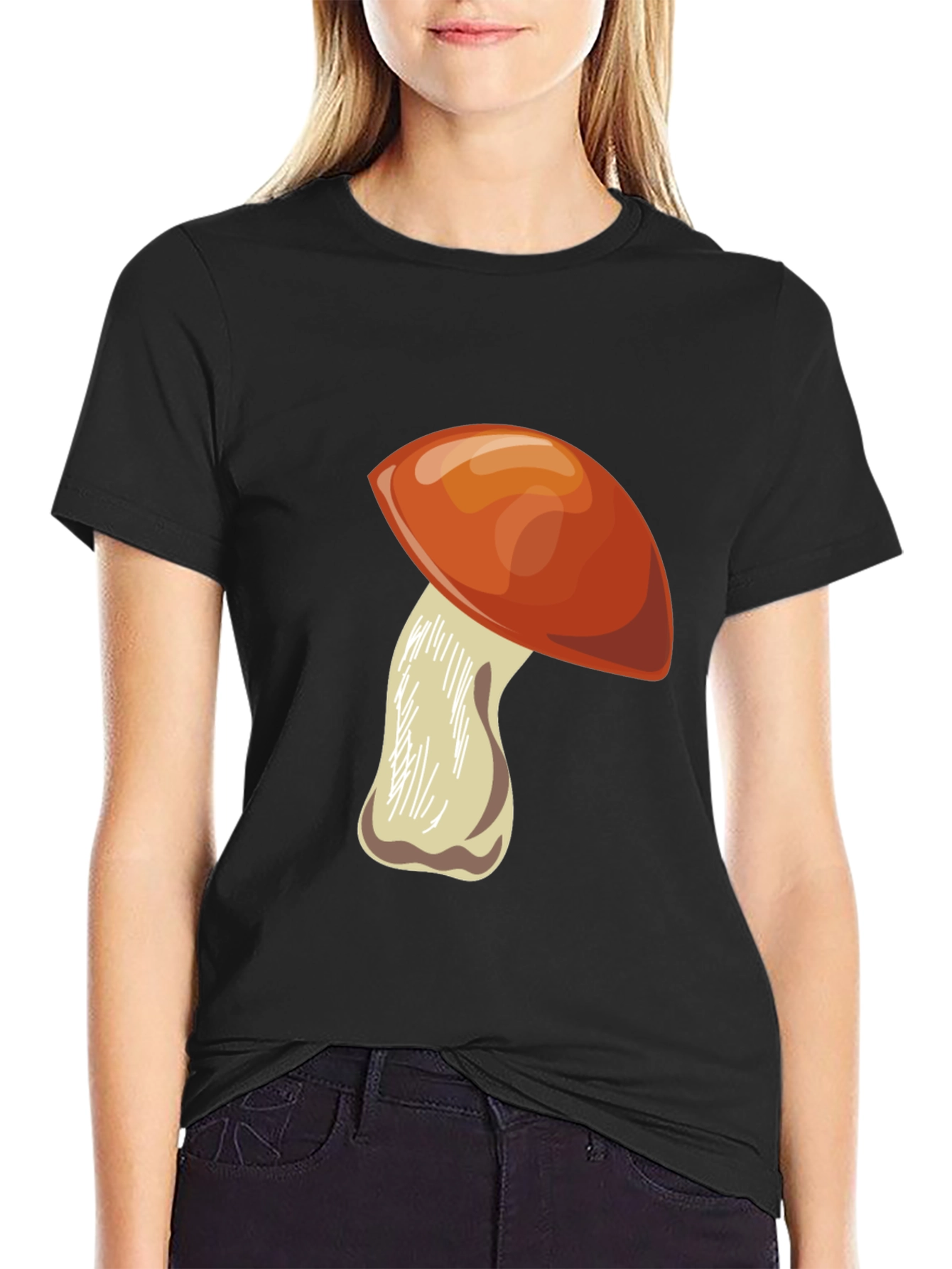 Mushroom Graphic Black Tee