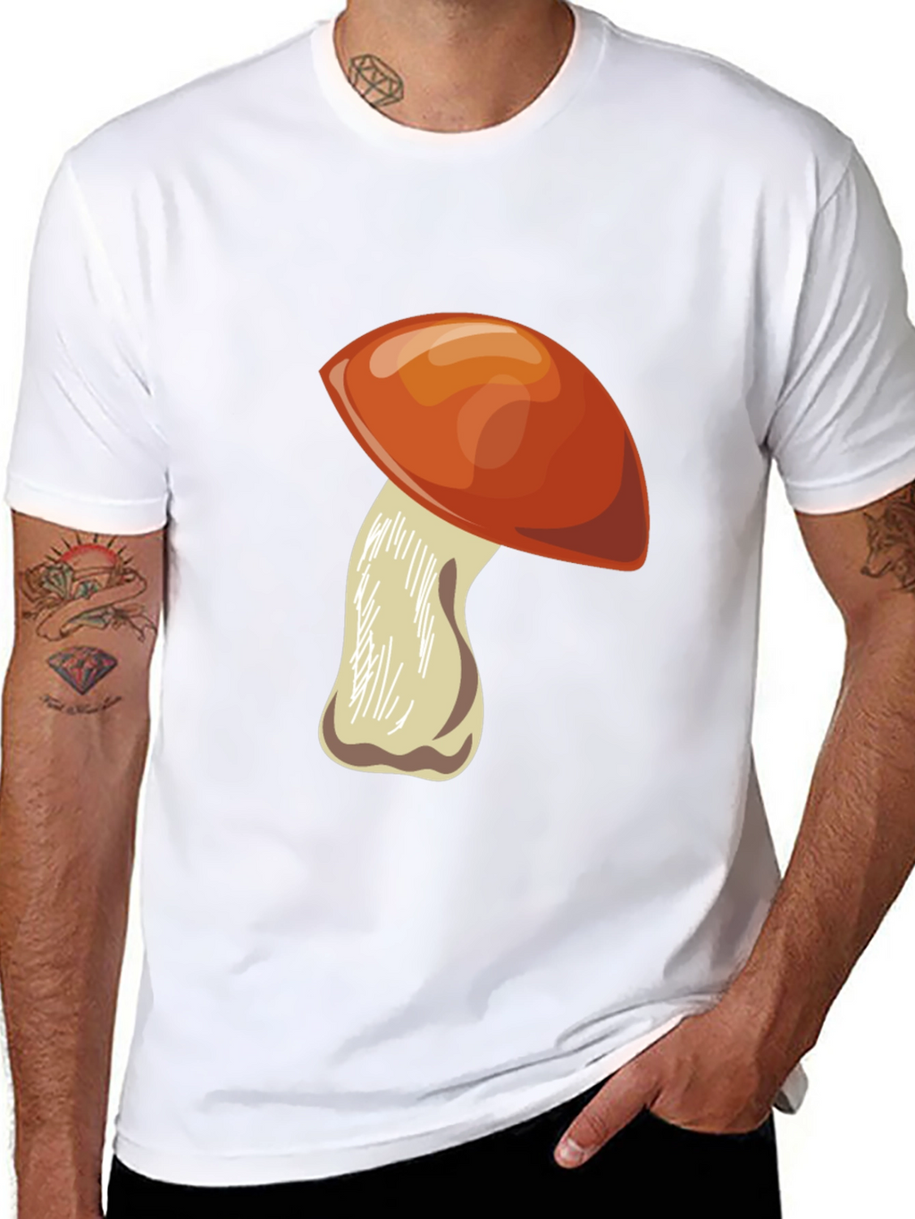 Mushroom Graphic Black Tee
