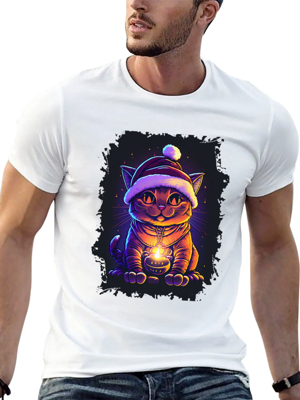 Festive Cat T-Shirt - Holiday Edition