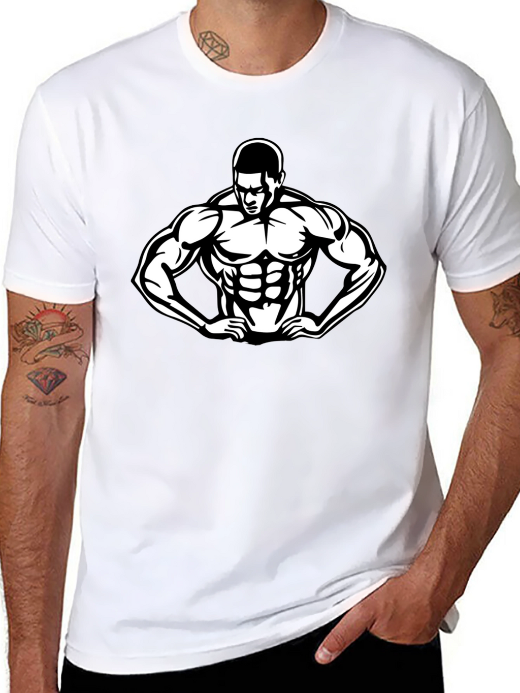 Black Bodybuilder Graphic T-Shirt - Gym & Fitness Apparel