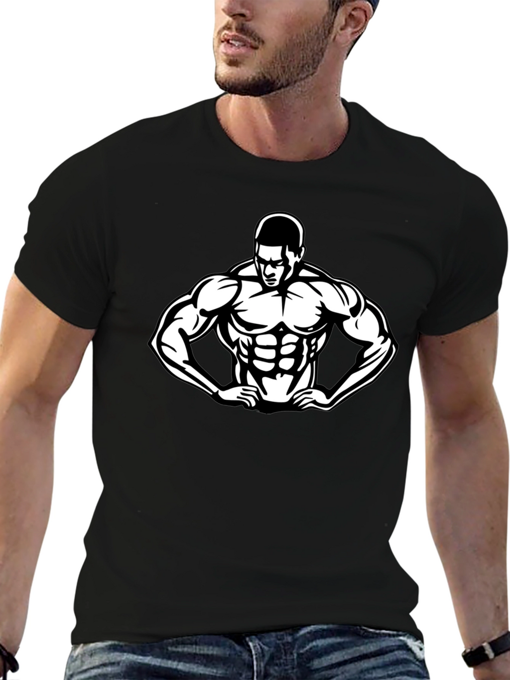 Black Bodybuilder Graphic T-Shirt - Gym & Fitness Apparel