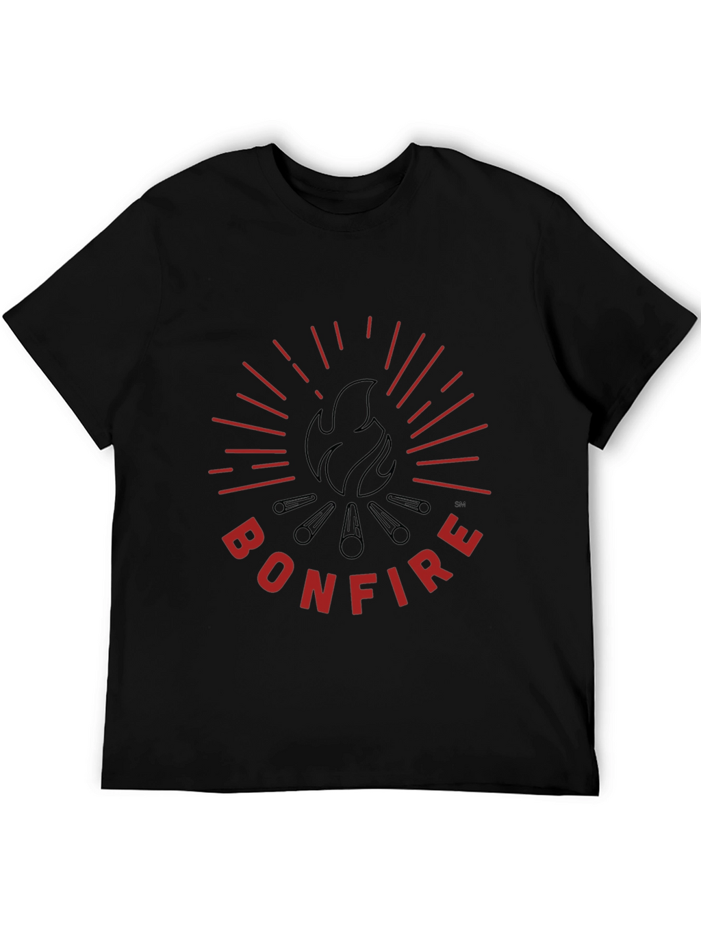 Bonfire Graphic Tee - Black Cotton T-Shirt