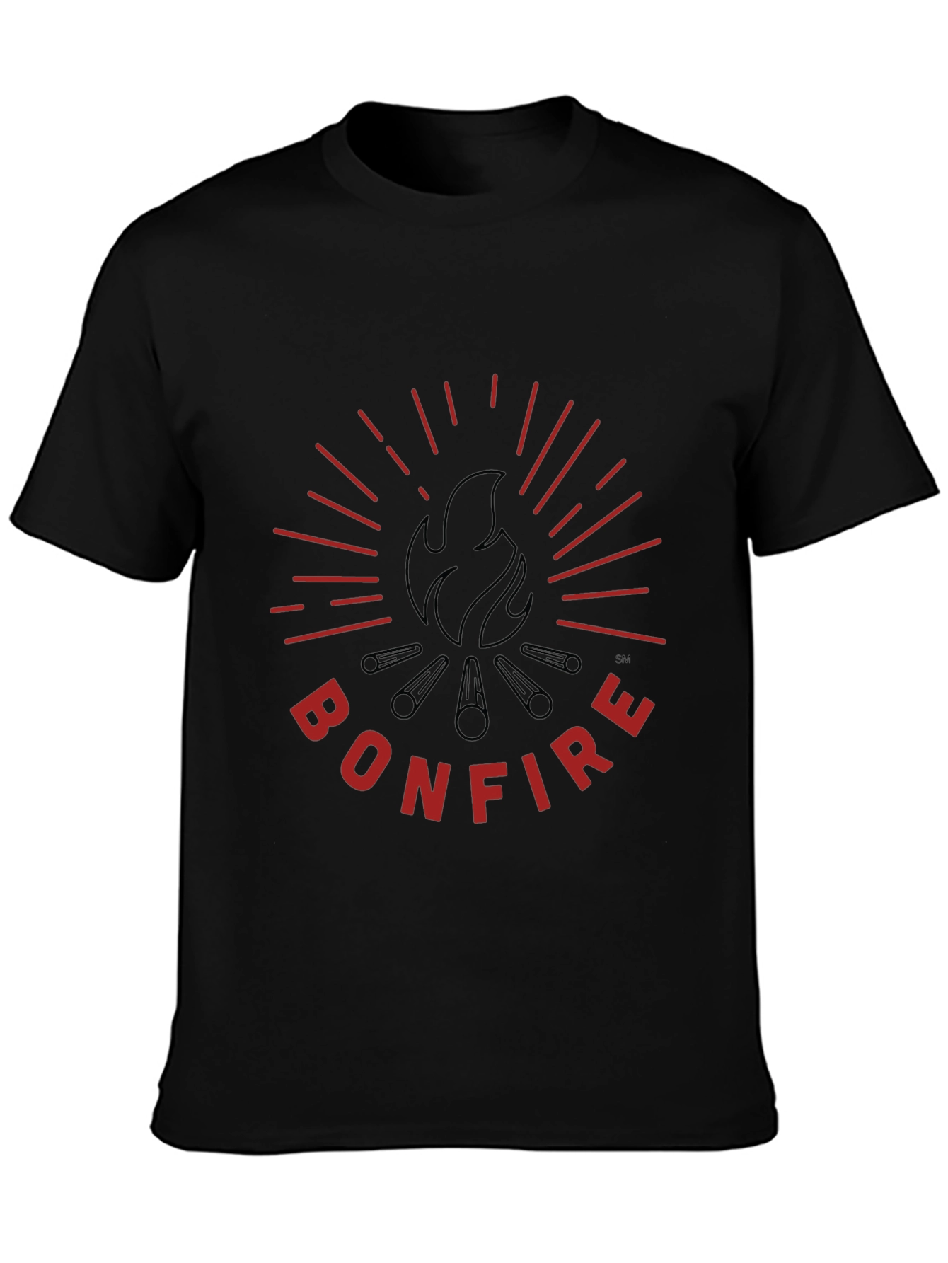 Bonfire Graphic Tee - Black Cotton T-Shirt