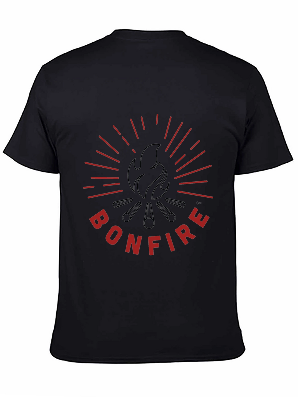 Bonfire Graphic Tee - Black Cotton T-Shirt