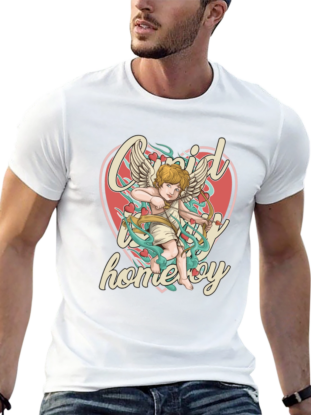 Cupid Homeboy Graphic T-Shirt - Quirky Cupid Valentines Day
