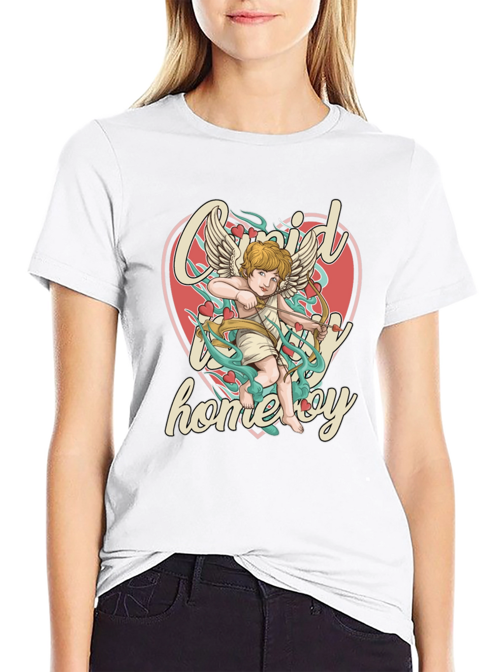 Cupid Homeboy Graphic T-Shirt - Quirky Cupid Valentines Day