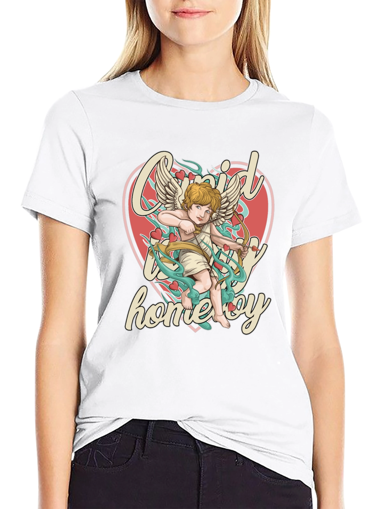 Cupid Homeboy Graphic T-Shirt - Quirky Cupid Valentines Day