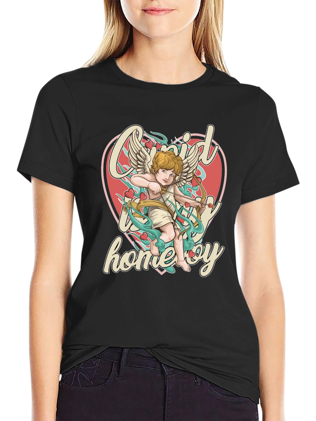 Cupid Homeboy Graphic T-Shirt - Quirky Cupid Valentines Day