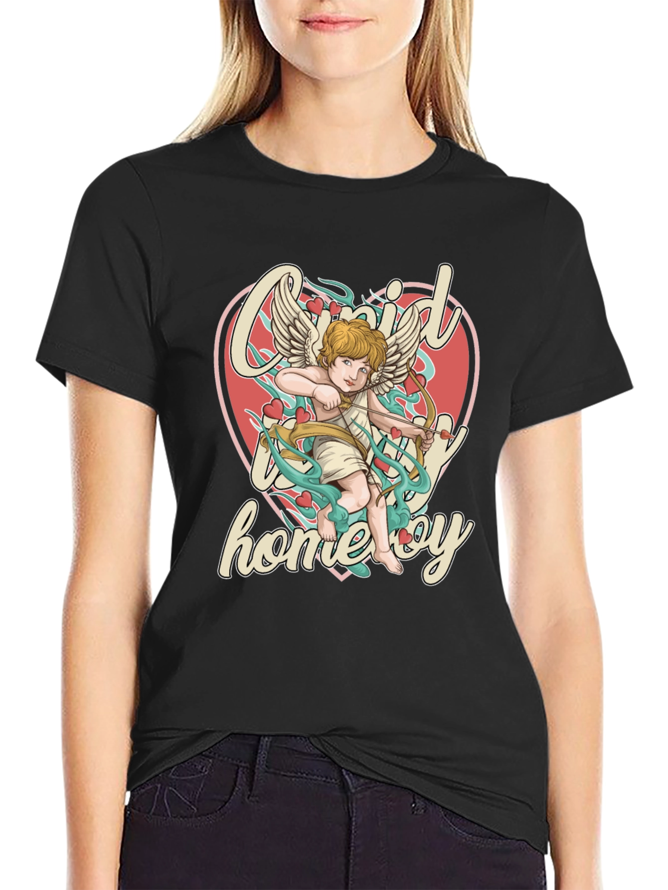 Cupid Homeboy Graphic T-Shirt - Quirky Cupid Valentines Day