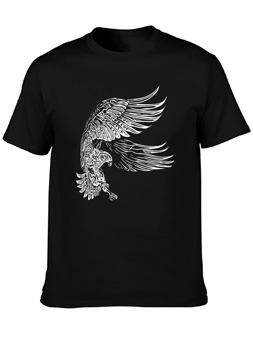 Mens Black T-Shirt with Eagle Graphic