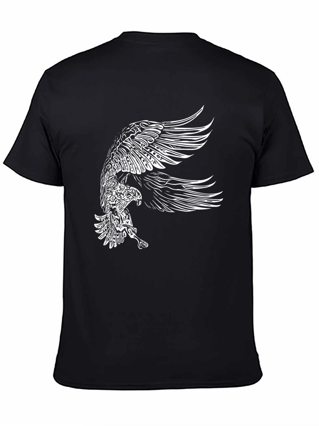 Mens Black T-Shirt with Eagle Graphic
