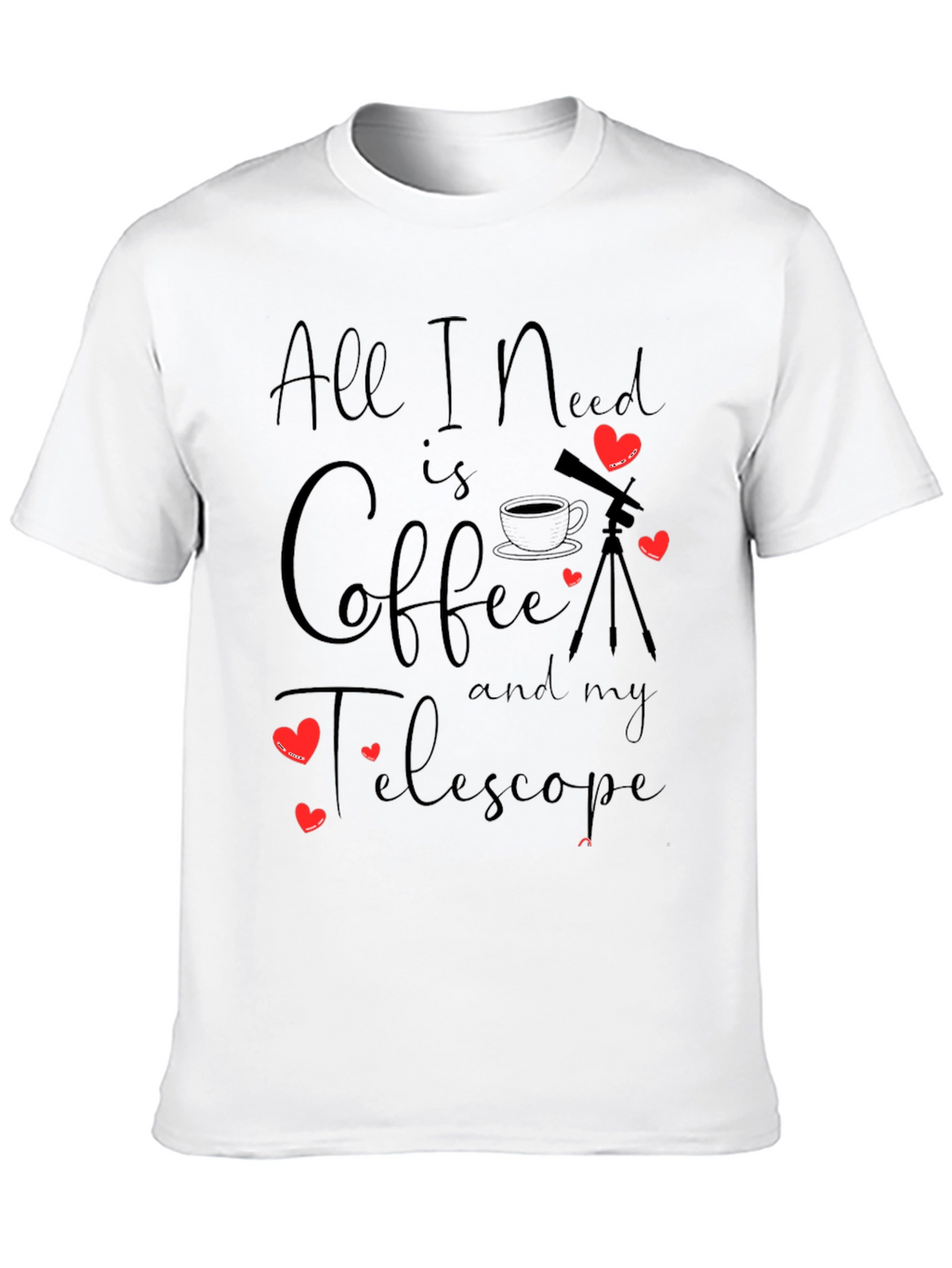 Coffee & Telescope Black T-Shirt