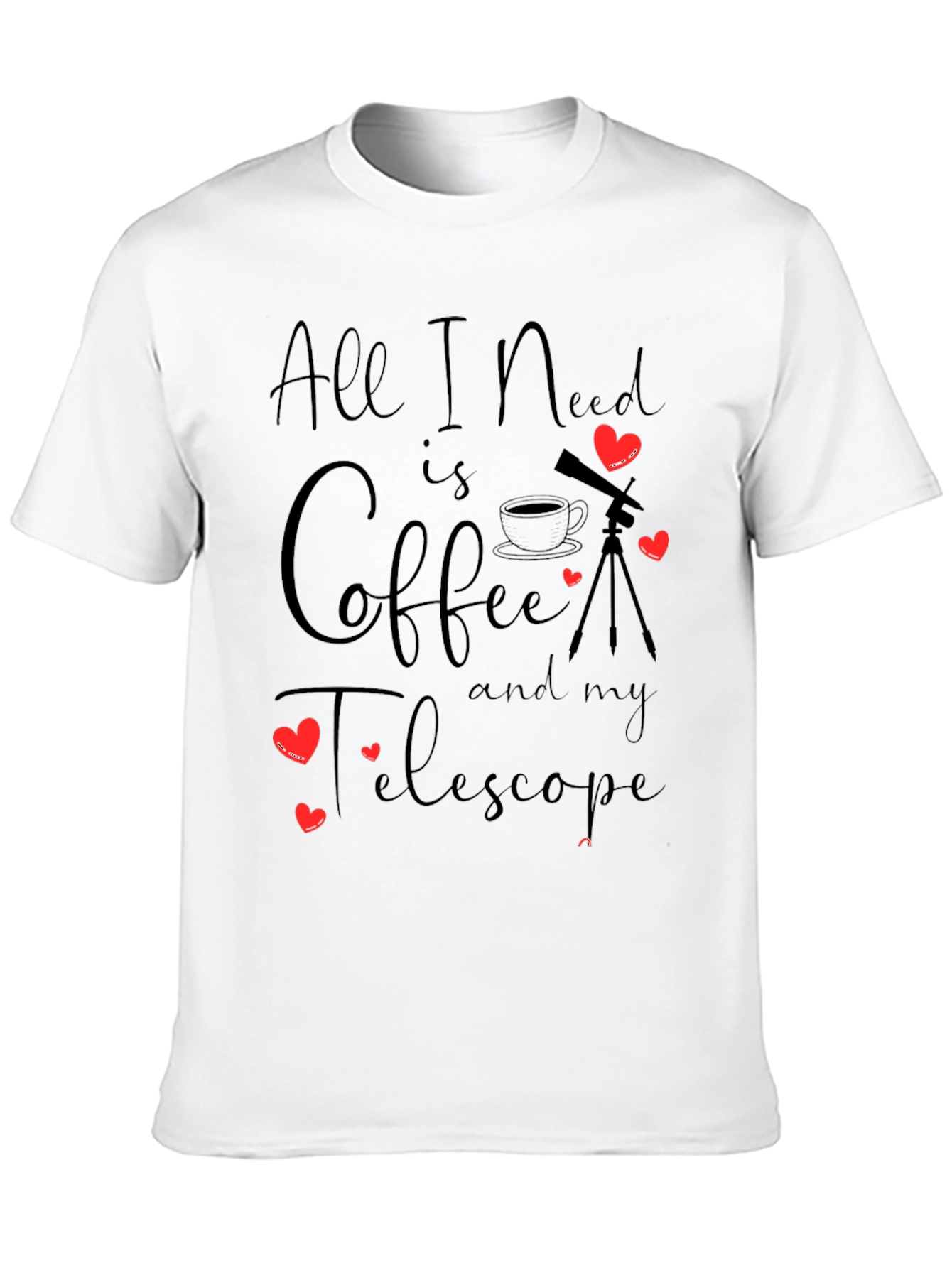 Coffee & Telescope Black T-Shirt