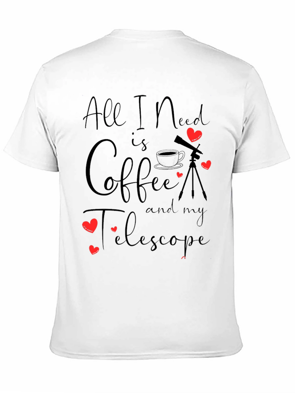 Coffee & Telescope Black T-Shirt