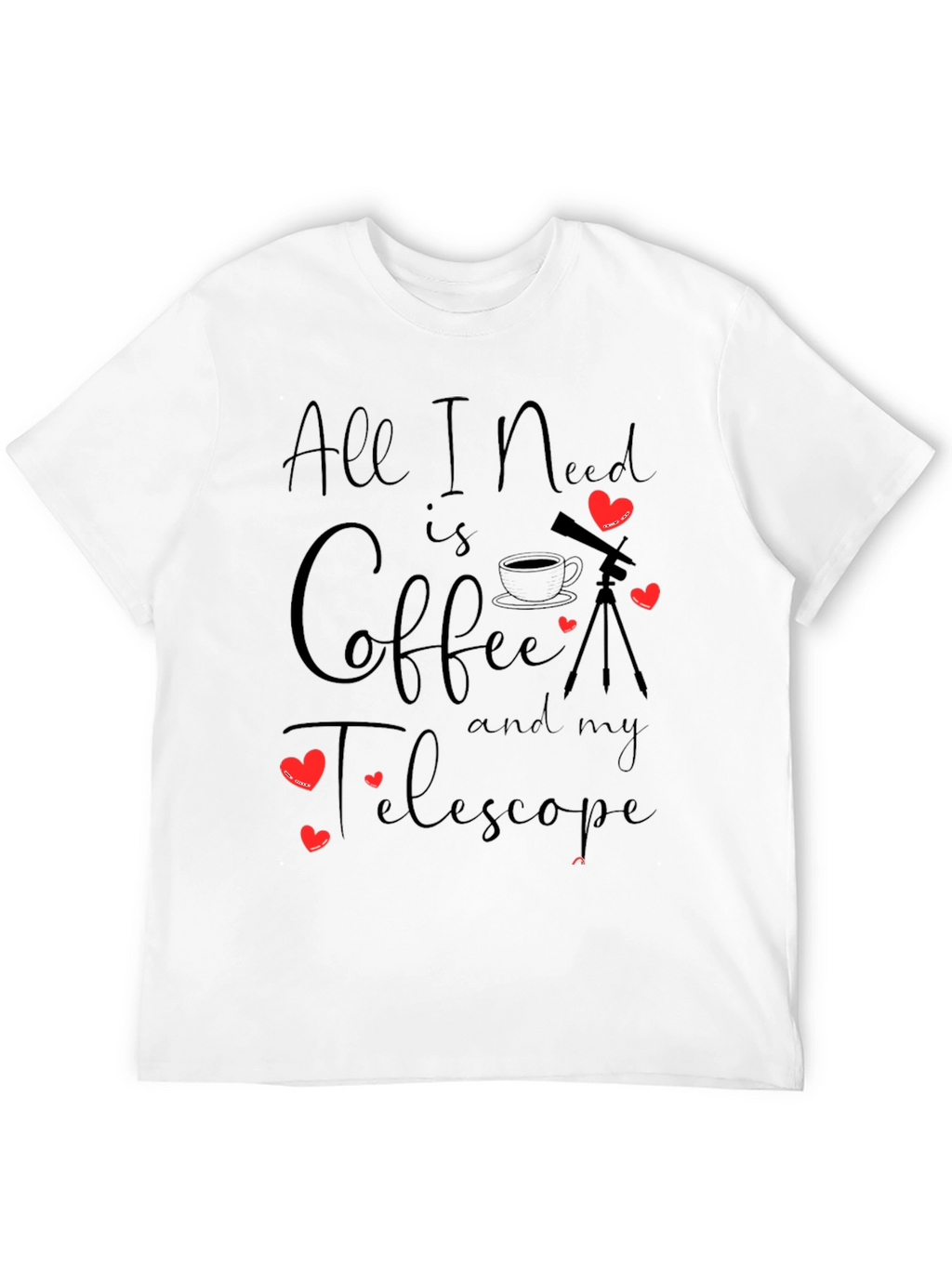 Coffee & Telescope Black T-Shirt