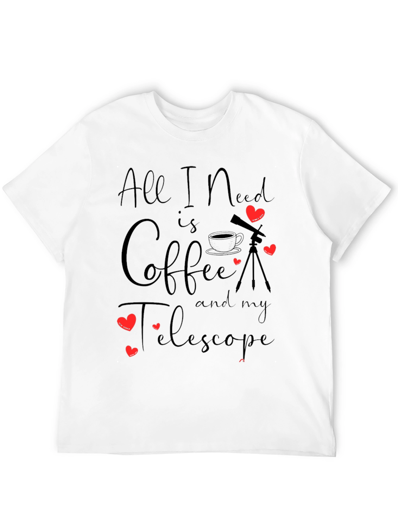 Coffee & Telescope Black T-Shirt
