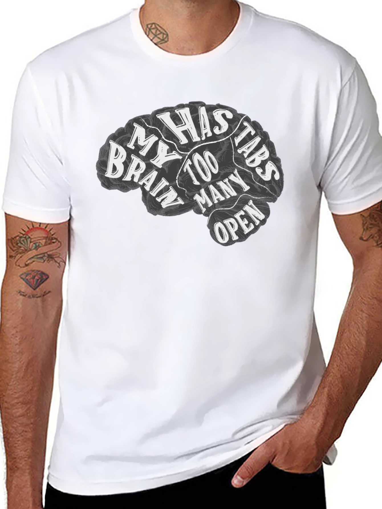 Brain Too Many Tabs Open Graphic Tee