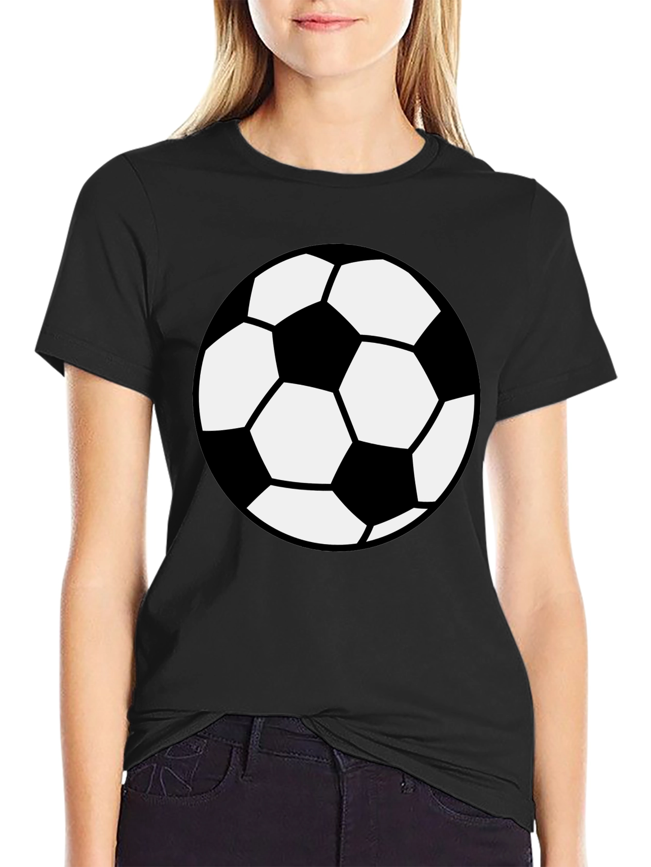 Soccer Ball Graphic T-Shirt - Black