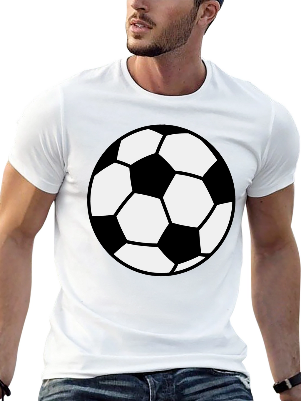 Soccer Ball Graphic T-Shirt - Black
