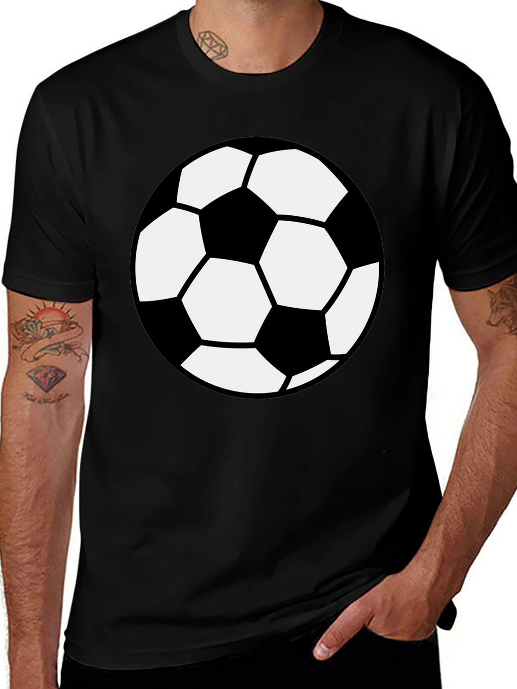 Soccer Ball Graphic T-Shirt - Black