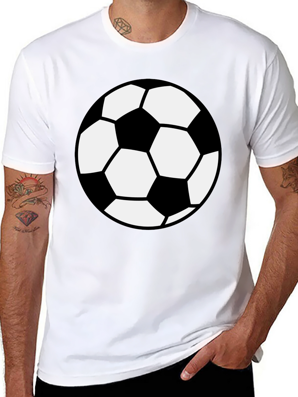 Soccer Ball Graphic T-Shirt - Black