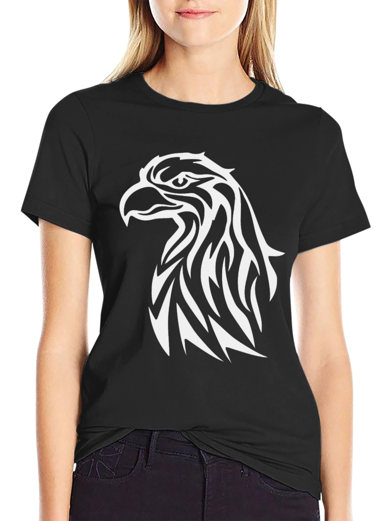 Mens Black Eagle Graphic T-Shirt