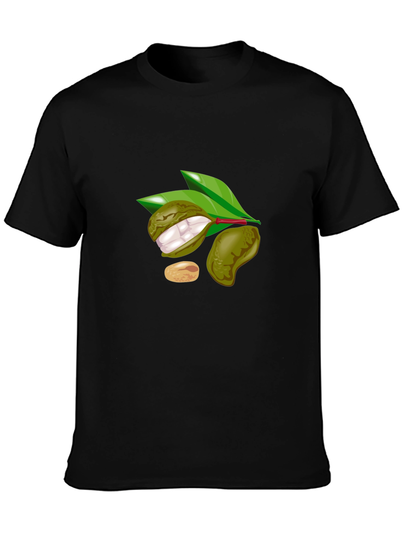 Black T-Shirt with Fruit Design