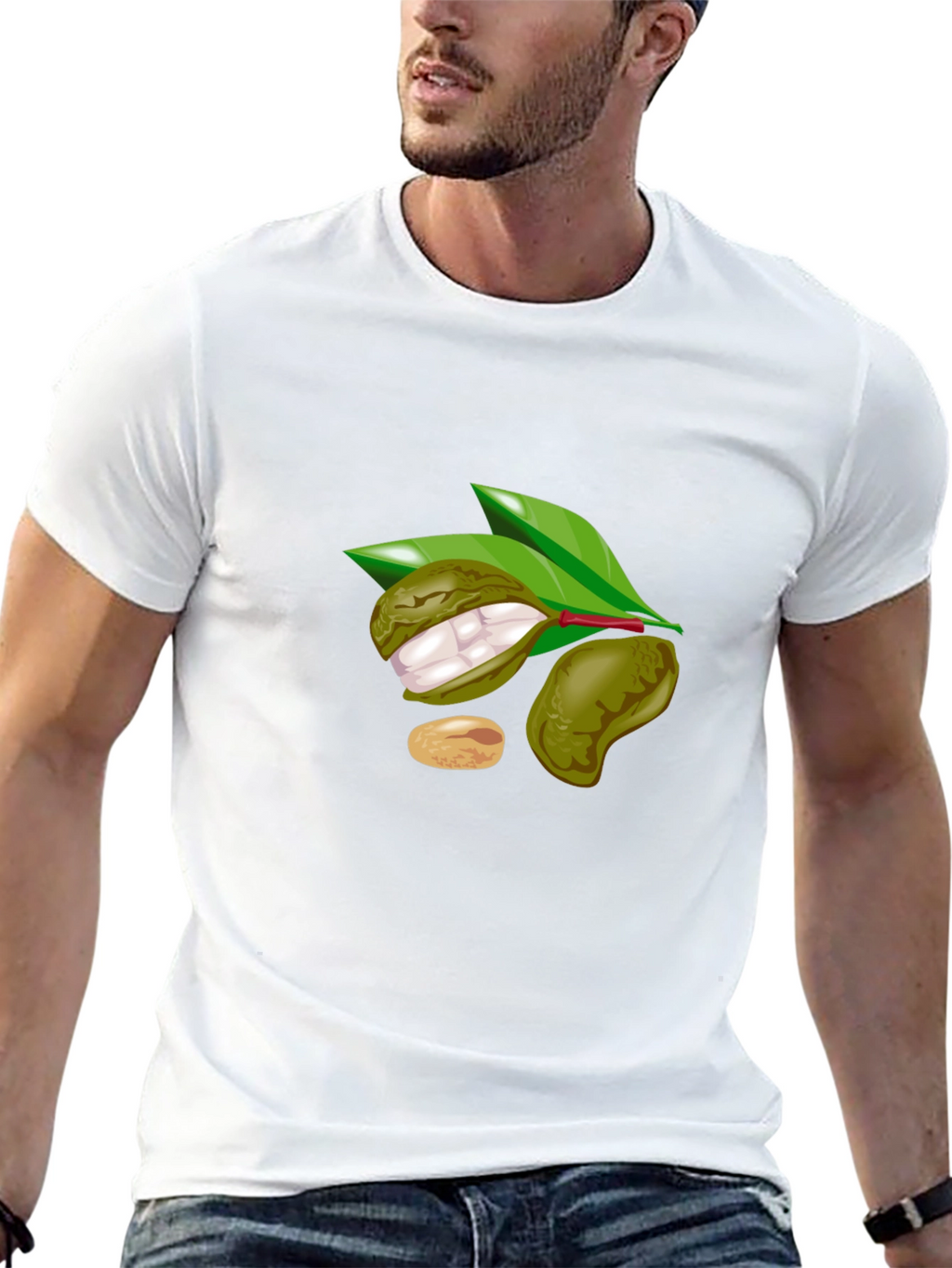 Black T-Shirt with Fruit Design