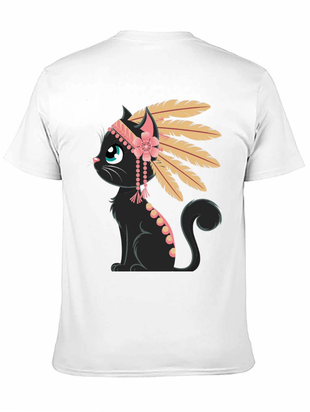 Indian Cat T-Shirt - Black Tee with Graphic