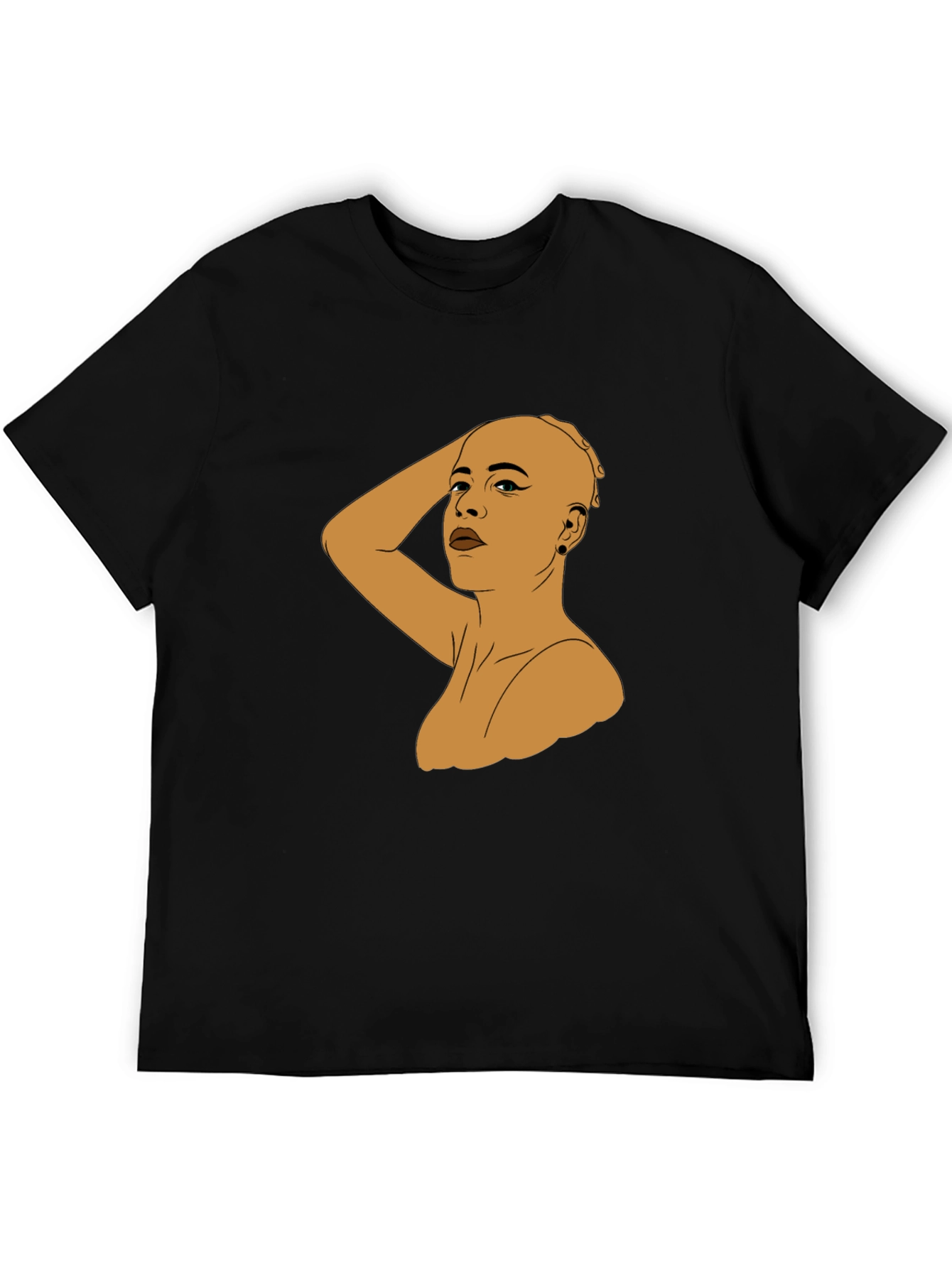 Bald Woman Graphic Tee - Black Unisex T-Shirt