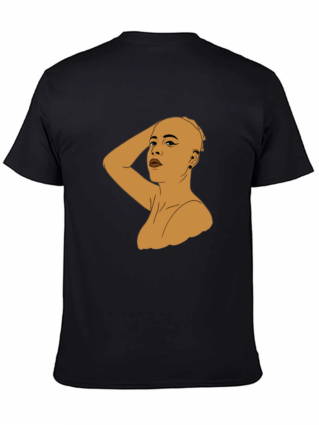 Bald Woman Graphic Tee - Black Unisex T-Shirt